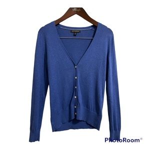 Banana Republic Royal Blue Cardigan with Buttons and Cuff Detailing Size Small